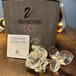 Swarovski Silver Crystal Rose 1993 part of the In the Secret Garden Coll…